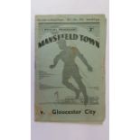 FOOTBALL, Mansfield Town home programme, v Gloucester City, 27th Nov 1948, FAC, scorers and team