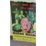 CINEMA, horror poster, Sueno Negro (The Black Sheep), with Basil Rathbone, Lon Chaney, Bela Lugosi