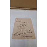 CRICKET, signed album page by Derbyshire 1929, ten signatures inc. Storer, Elliott, Townsend,