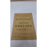 FOOTBALL, programme, Brentford v Chelsea, 1st Dec 1945, four page, neat team changes, VG