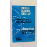 FOOTBALL, programme, Waterford v Galatasaray, 1st Oct 1969, European Cup, EX