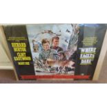 CINEMA, poster, Where Eagles Dare, with Richard Burton & Clint Eastwood, 40 x 30, slight corner