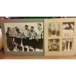 FOOTBALL, selection from the 1937 FAC Final, four magazine photos, two signed by Bobby Aubrey (