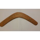 CRICKET, signed wooden boomerang by the 1978/9 England Ashes squad, inc. Bairstow, Emburey,