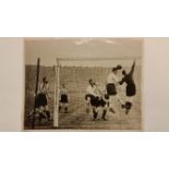 FOOTBALL, press photo from the 1937 FAC Final, Sunderland v PNE, showing Mapson clearing from a