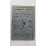 FOOTBALL, Blackburn Rovers home programme, v Grimsby Town, 20th Sept 1947, slight rust stain to