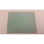 CINEMA, signed album page by Elizabeth Taylor, 4.75 x 3.75, VG