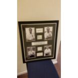 FOOTBALL, signed white cards by four England Legends, Nat Lofthouse, Stanley Matthews, Tom