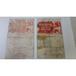 FOOTBALL, Manchester United home programmes, Football League North Cup issues, 1944/5, v Burnley (