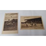 FOOTBALL, postcards, action shots from matches during Sunderland tour of Hungary 1935, one pu (stamp