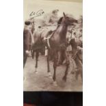 HORSE RACING, signed large photo by Lester Piggott, full-length mounted on Nijinsky after Derby