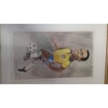 FOOTBALL, colour print, Heroes of Sport, Pele (Brazil), issued by Venorlandus, artwork by Tim