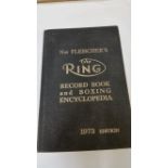 BOXING, hardback edition of The Ring by Nat Fleischer, 1973 Record book and Encyclopaedia, crease to