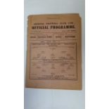 FOOTBALL, Arsenal home programme, v Charlton Athletic, 20th Oct 1945, single sheet, writing to field