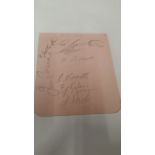 FOOTBALL, signed album page by Bristol City, 1937-8, nine signatures (in pencil), inc. H. Brain,