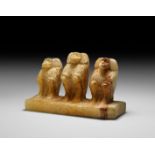 Egyptian Triple Baboon Kohl Pot