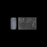 Western Asiatic Cylinder Seal with Bearded Heads