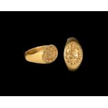 Medieval Gold 'Woolsey Family' Heraldic Seal Ring