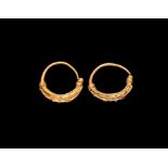 Greek Gold Earring Pair