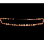 Indus Valley Etched Carnelian Bead String