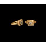 Post Medieval Gold Ring with Diamonds