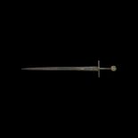 Medieval Scottish Double-Handed Sword with Heraldic Pommel