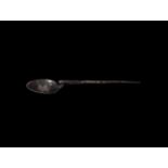 Roman Silver Liturgical Spoon with Chi-Rho