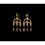 Egyptian Gold Earring Pair