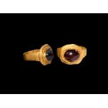 Roman Gold Ring with Garnet