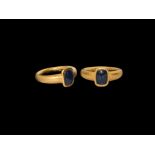 Roman Gold Ring with Sapphire