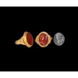 Roman Apollo Gemstone in Gold Ring