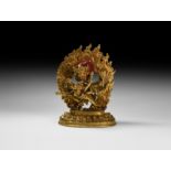 Sino-Tibetan Gilt Yab-Yum Statuette