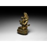 Sino-Tibetan Gilt Buddha Yab-Yum Statuette