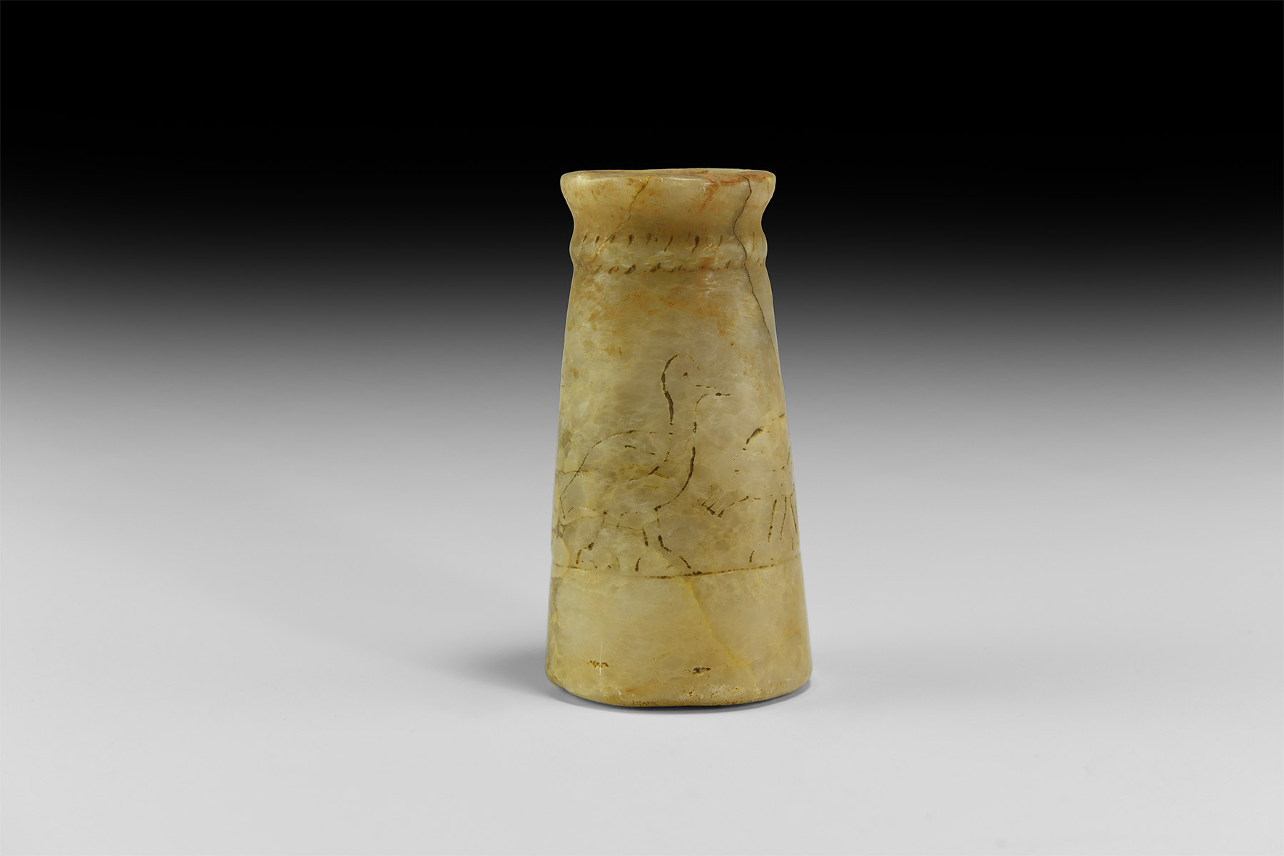 Phoenician Carved Vessel with Birds