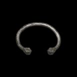 Western Asiatic Silver Bracelet with Polyhedral Terminals
