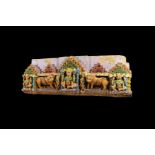 Indian Painted Figural Frieze with Lions