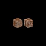 Roman Bone 'Loaded' Dice Pair