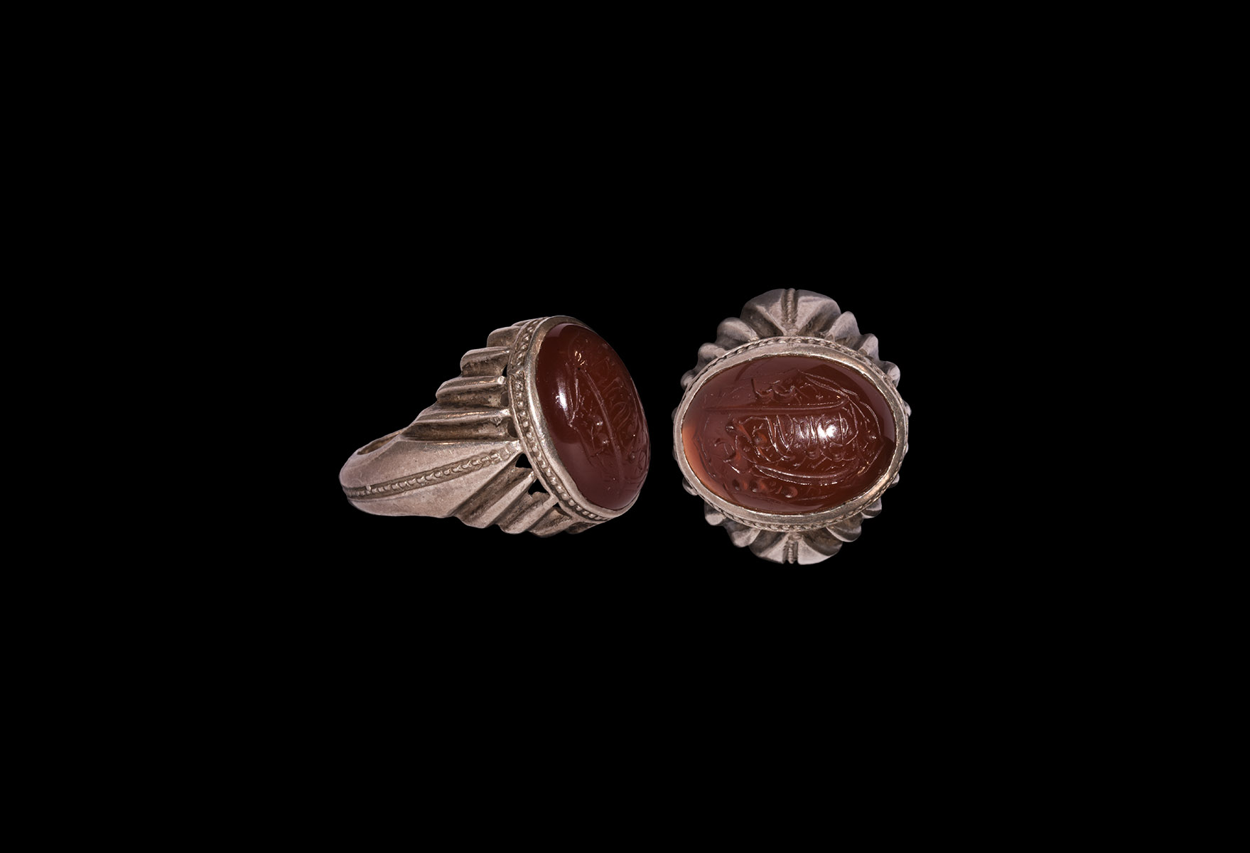 Islamic Calligraphic Gemstone in Silver Ring