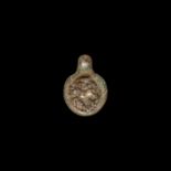 Roman Glass Seal Pendant with Lion