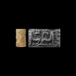Western Asiatic Cylinder Seal with Quadrupeds