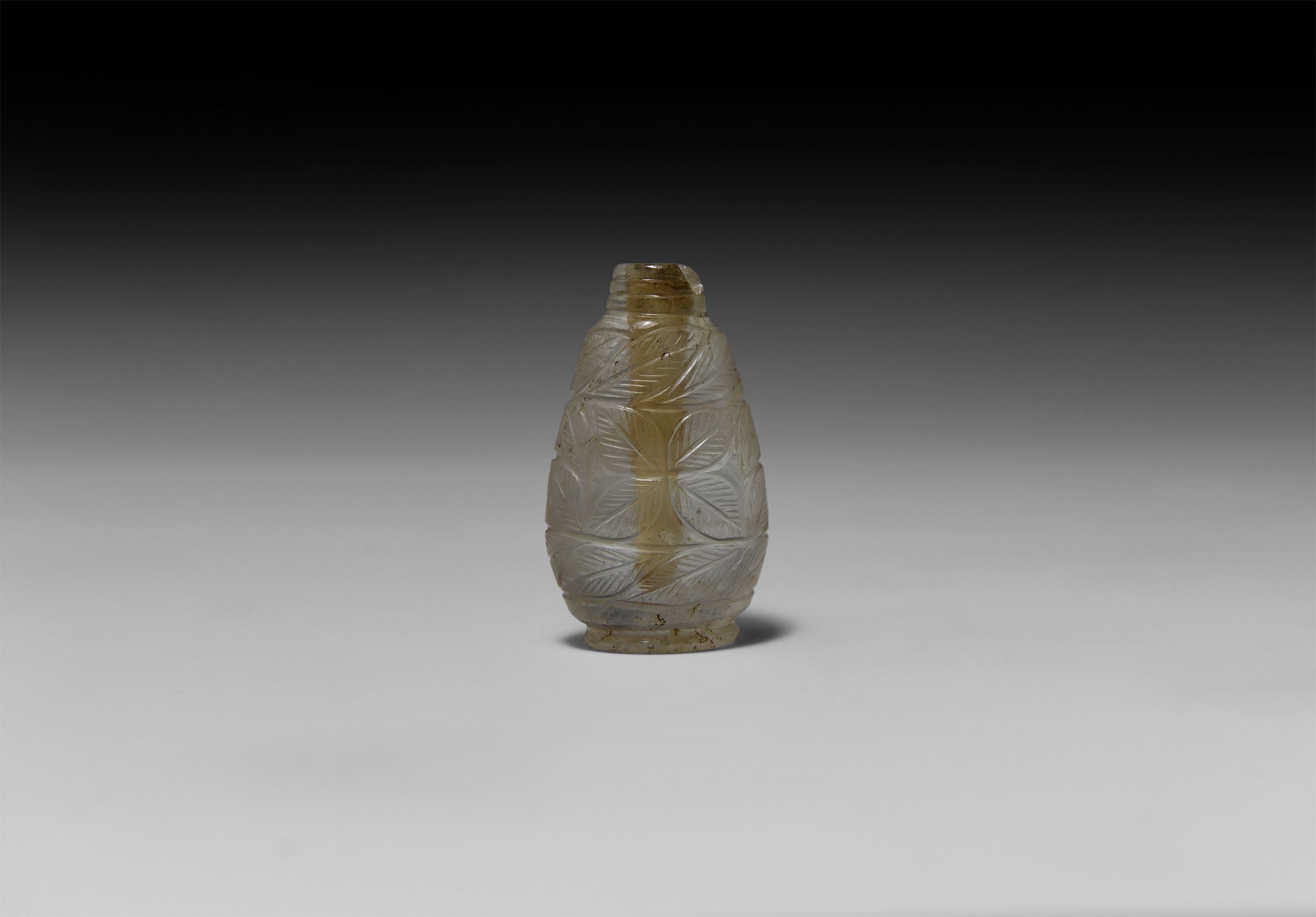 Indian Carved Crystal Perfume Bottle