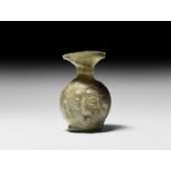 Roman Glass Head Flask