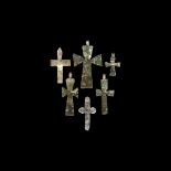 Byzantine Glass Cross Pendant Group