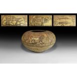 Very Large Indus Valley Mehrgarh Polychrome Bowl with Animals