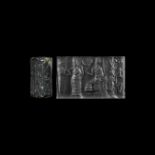 Western Asiatic Isin-Larsa Period Cylinder Seal with Presentation Scene