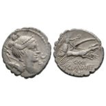 Ti Claudius Ti f Ap n Nero - Denarius Serratus