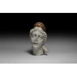 Roman Marble Head of a Goddess