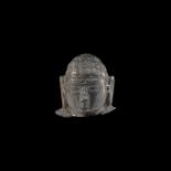 Hindu Shahi Bronze Statuette Head