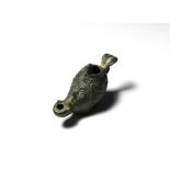 Roman African Head Oil Lamp