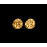 Scythian Gold Repousse Attachment Pair